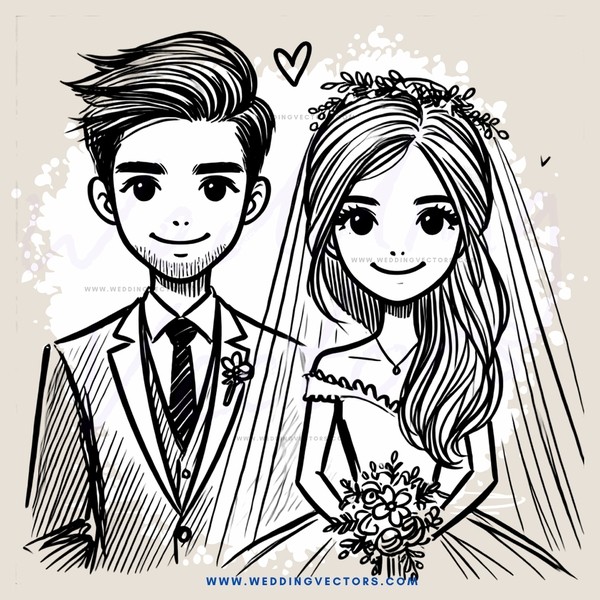 a bride and groom at their wedding