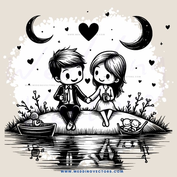 lovers on an island at night