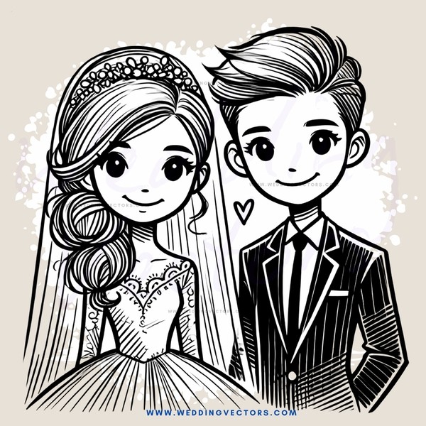 wedding bride and groom smile for picture