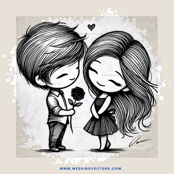 boy and girl with flower