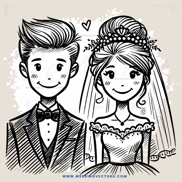 wedding smiley face drawing