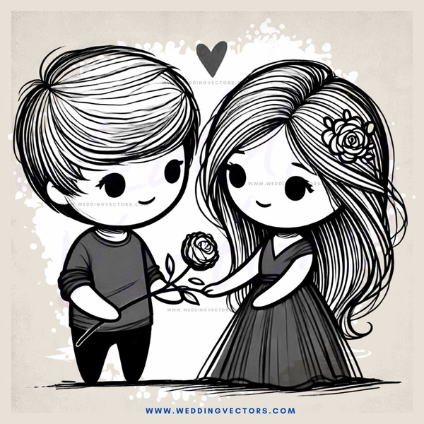 boy and girl with roses on their hands