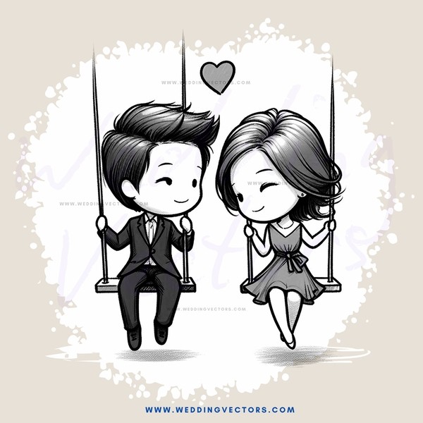 two people on swing sitting down playing game and hugging each other