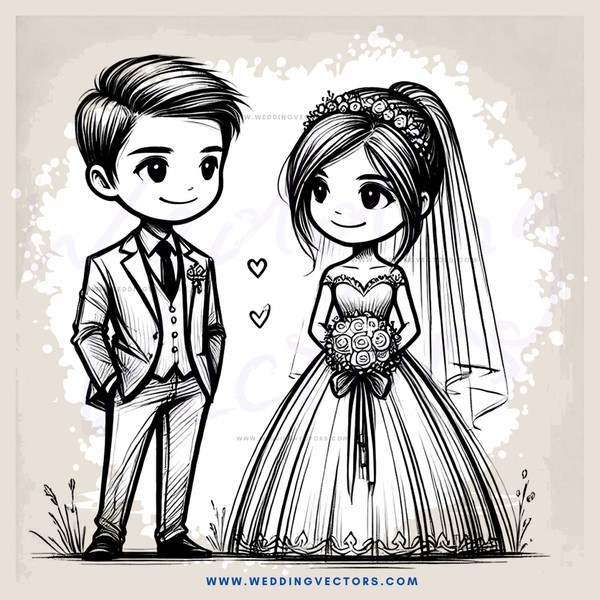 a bride and groom on their wedding day