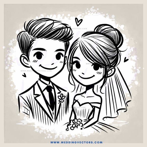 young couple on their wedding day