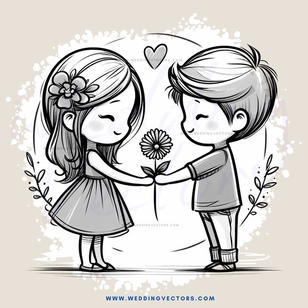 a couple holding hands and flowers