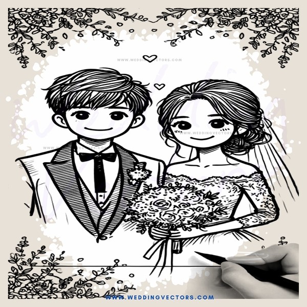wedding picture on paper clipboard
