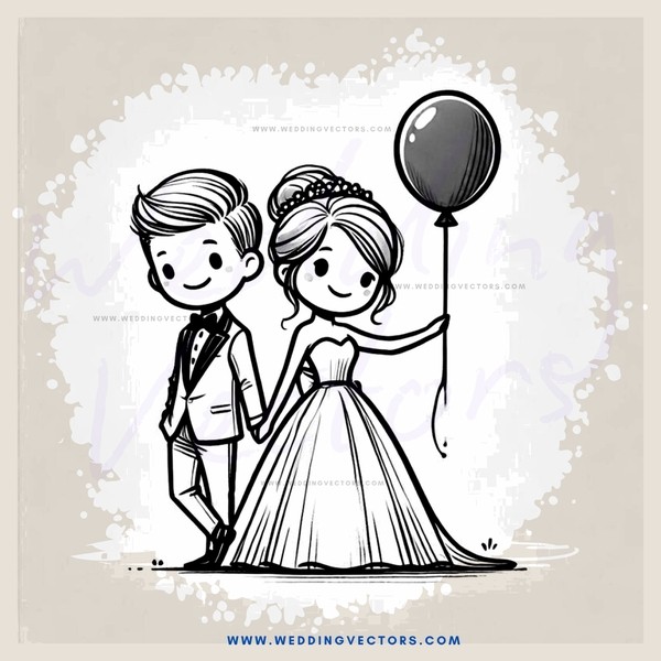 a couple with balloon girl