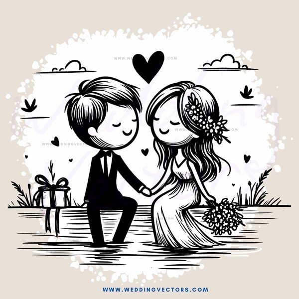 a couple on their wedding day