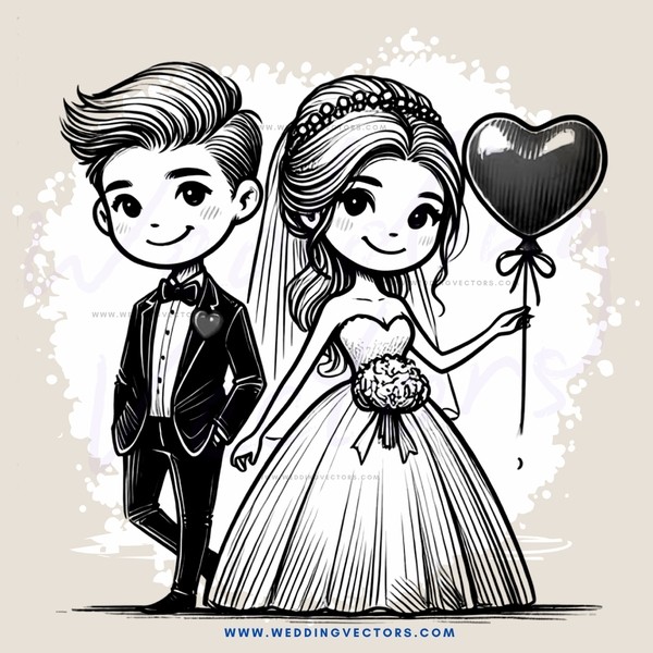 a bride and groom at their wedding