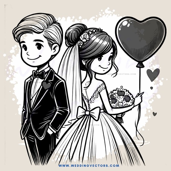 a happy couple on their wedding day