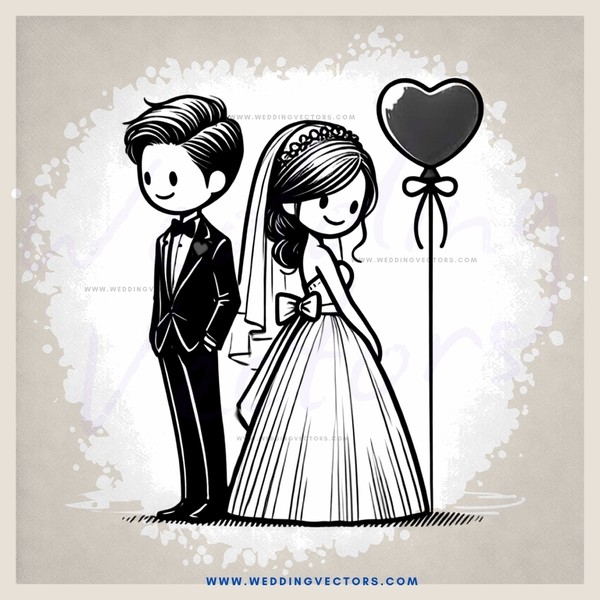 bride and groom standing side by side