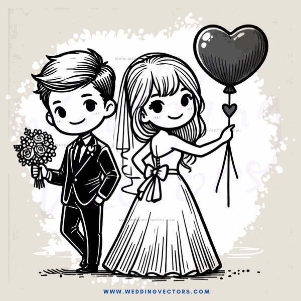 wedding ceremony cartoon drawing