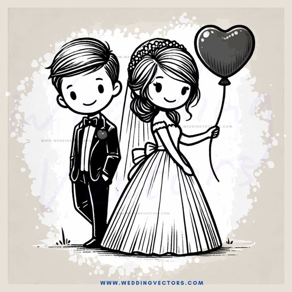 a black and white cartoon of two people