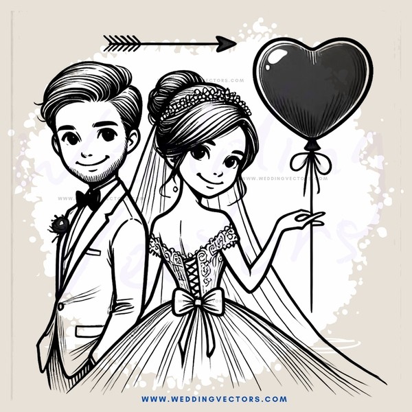 a couple on their wedding day