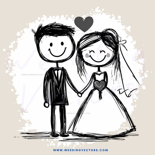 a happy couple in black and white