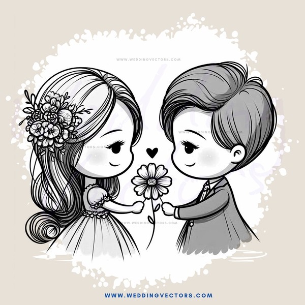 two girls holding a flower