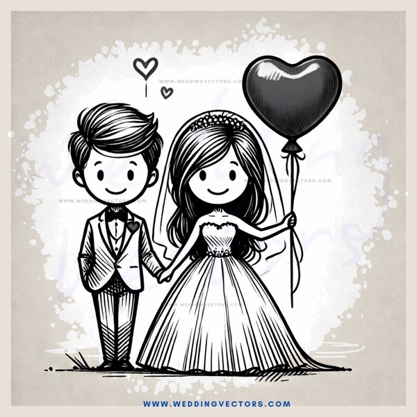 married couple with heart balloon and anot her