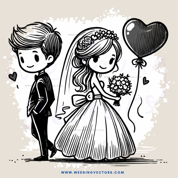a bride and groom on their wedding day