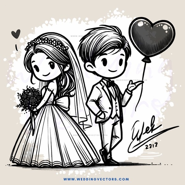 wedding bells and balloons