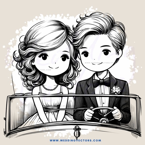 a carriage ride in black and white