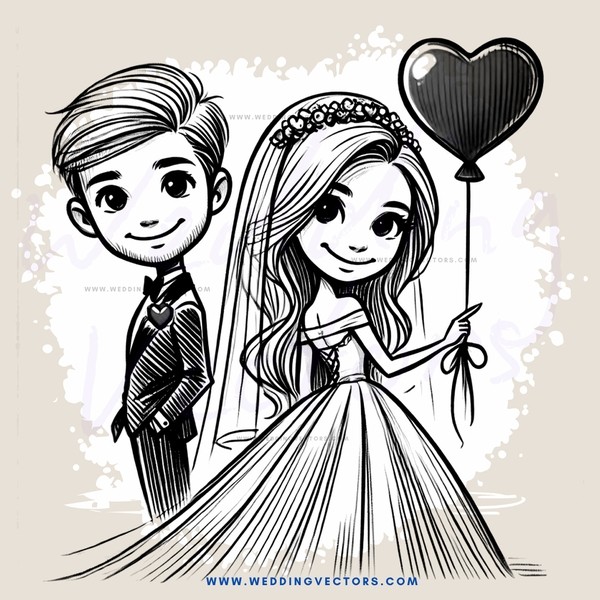 wedding ringo cartoon - boy and girl