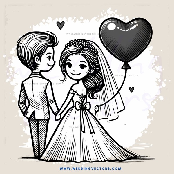 a bride and groom with an engaged ring