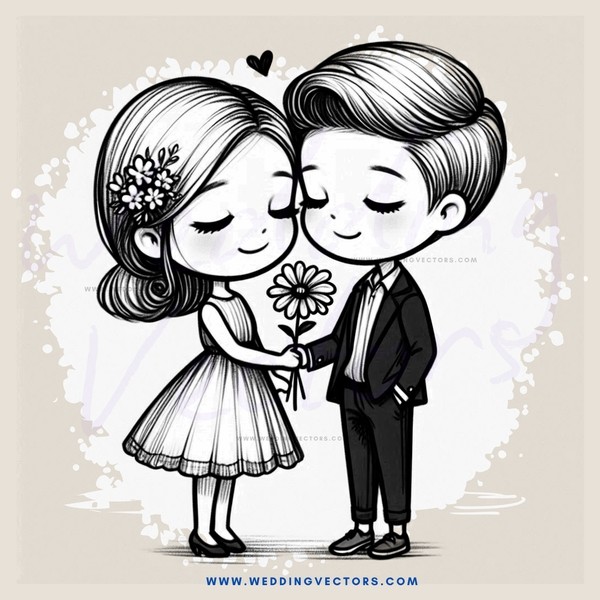 a couple embracing with flowers and dandelions