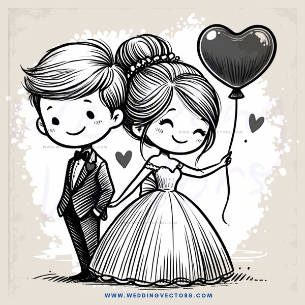 a boy and girl on their wedding day