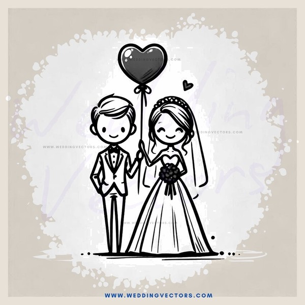 engagement ring and heart balloon animation clip