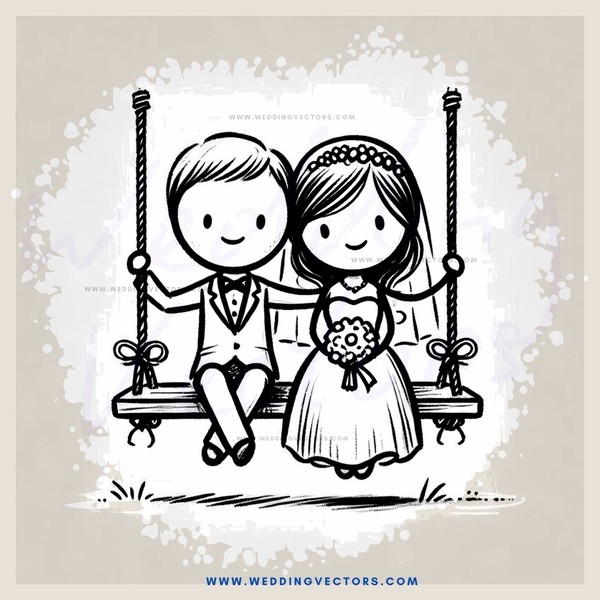 a young couple in love swinging on swings