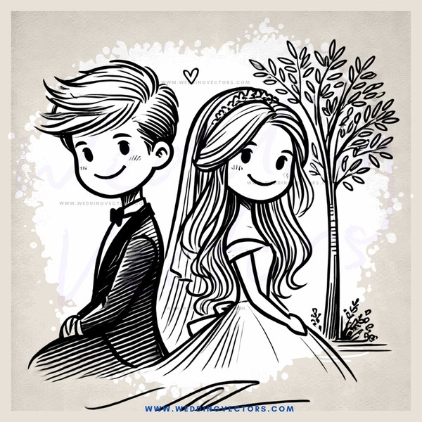 engagement cartoon drawing by c l wooten
