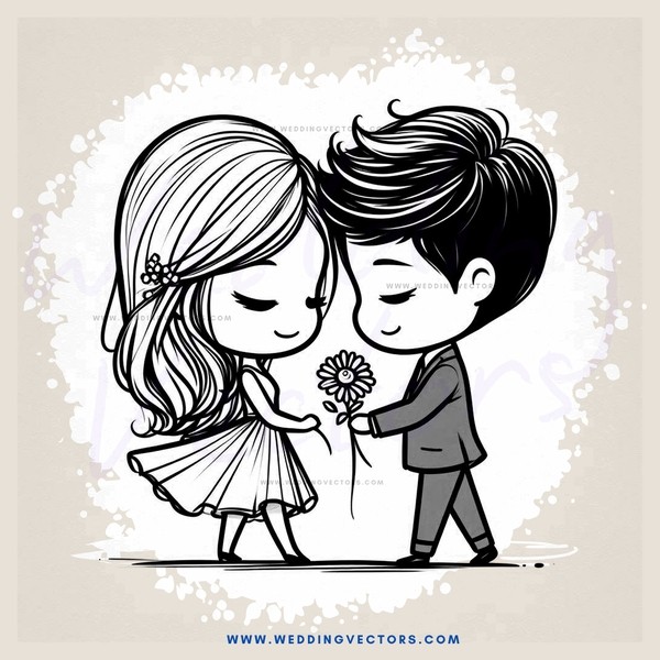 a couple holding hands and flowers