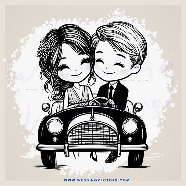 cartoon carousel with couple