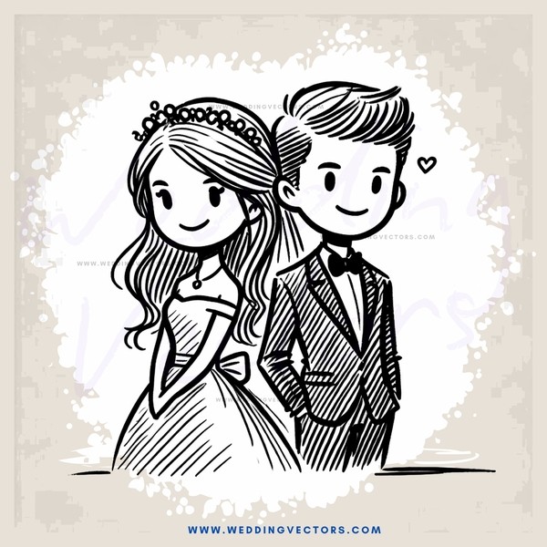 a wedding portrait sketch