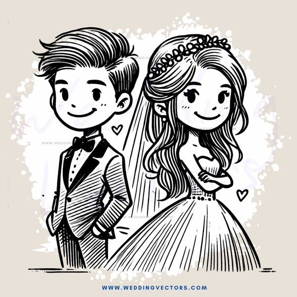 a young couple's smile on their wedding day