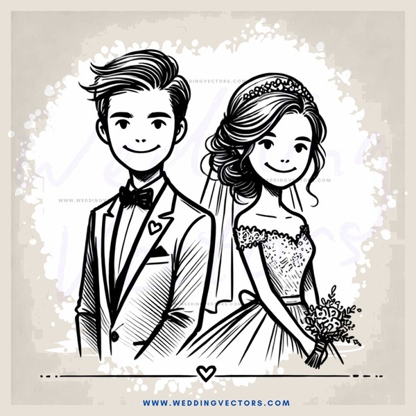 a bride and groom portrait in black and white
