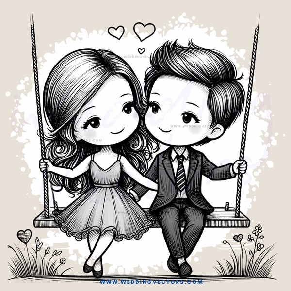two people swinging together in love