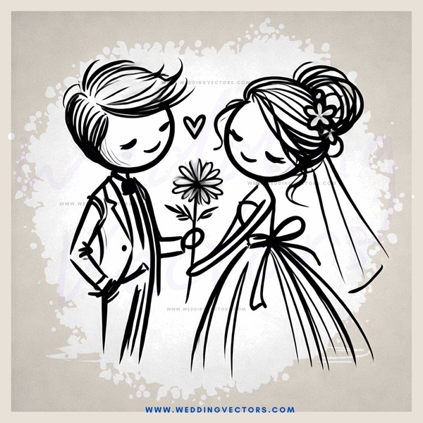 a couple holding each other and a flower