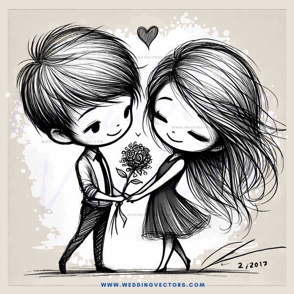 an illustration of two people on their first date