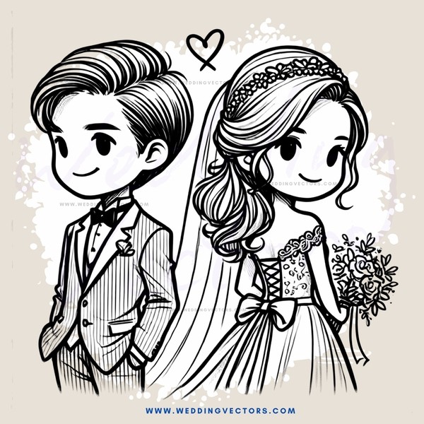 a wedding couple standing together and holding flowers