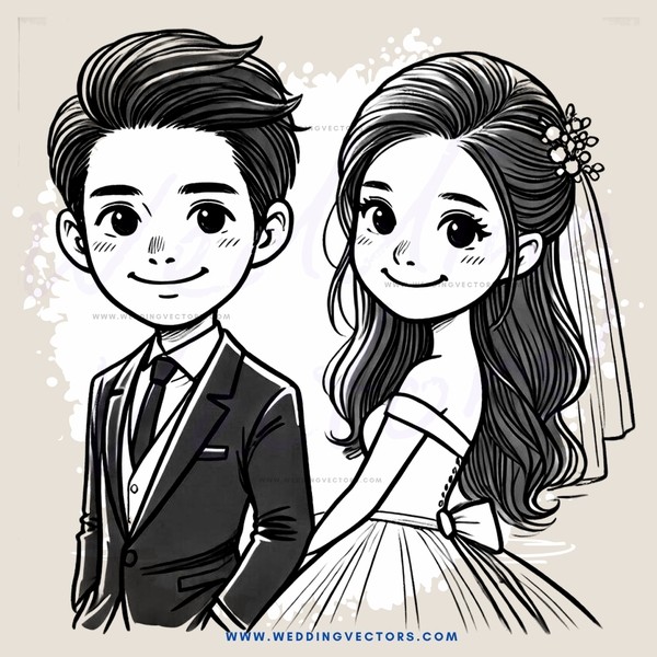 young couple portrait in black and white