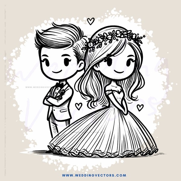 groom and bride with flowers on head