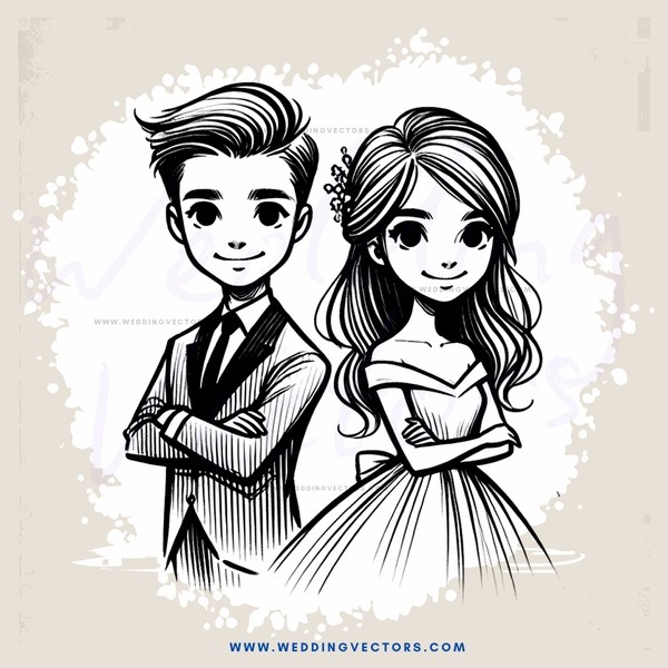 a boy and girl standing side by side