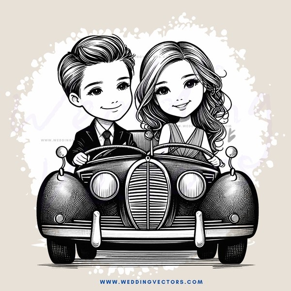 a car with two people in it