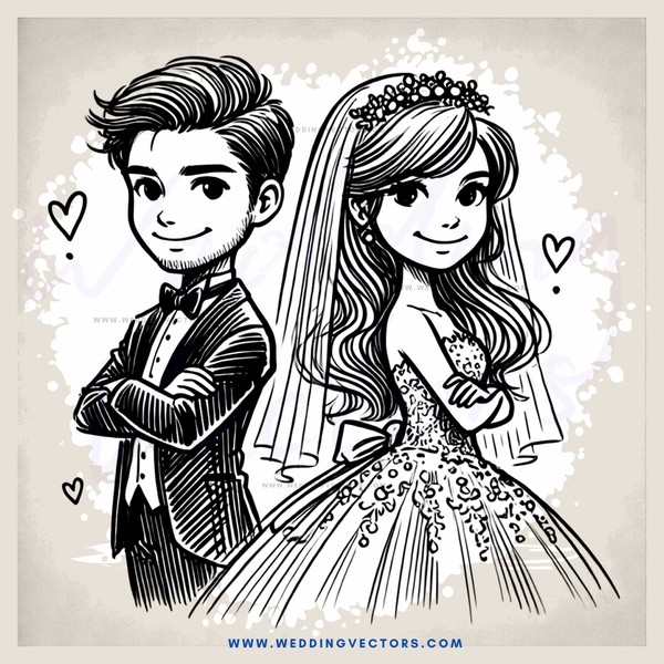 a wedding portrait in black and white