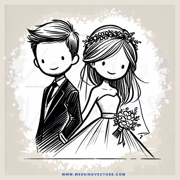a young couple sharing their wedding day