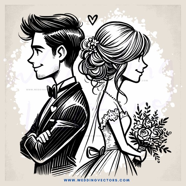 a man and woman portrait in black and white