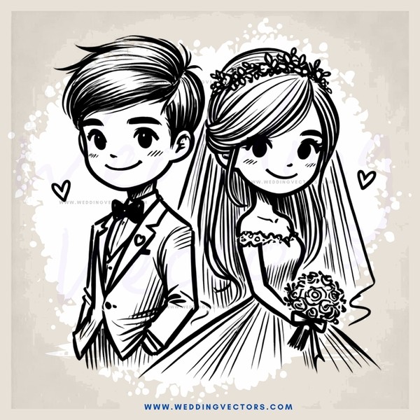 a picture of a bride and groom with flowers