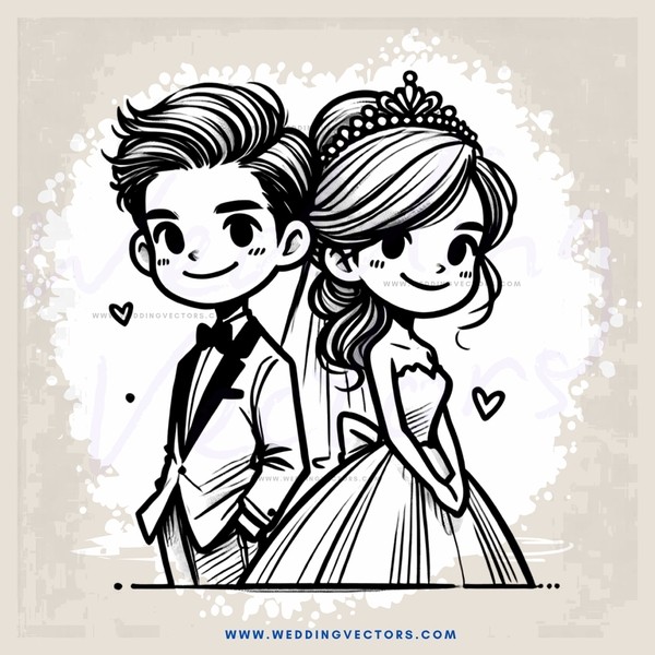 cartoon couple hugging
